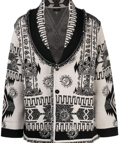 WOOL BLOCK IBRID JACQUARD CARDIGAN