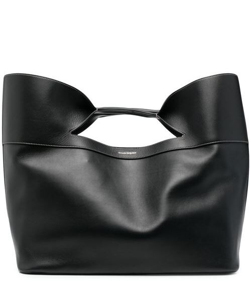 THE BOW LARGE LEATHER TOTE BAG