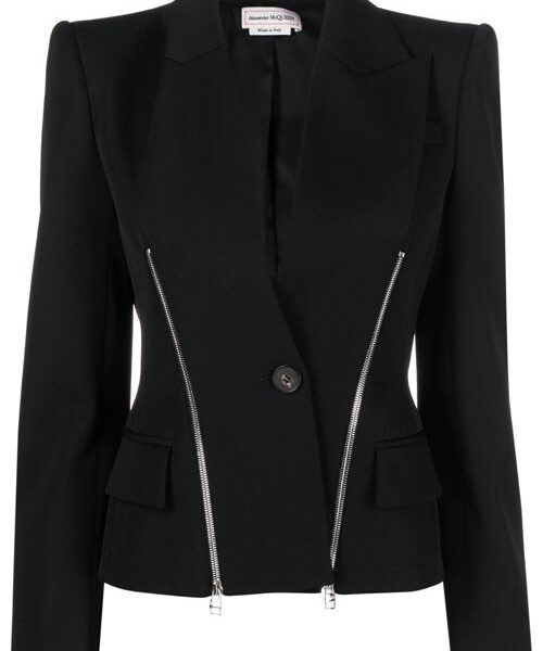 SINGLE-BREASTED GRAIN DE POUDRE WOOL JACKET