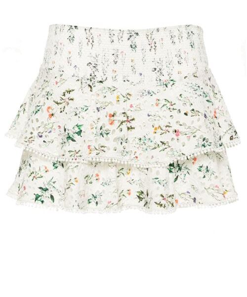 FLOWER PRINT COTTON SKIRT