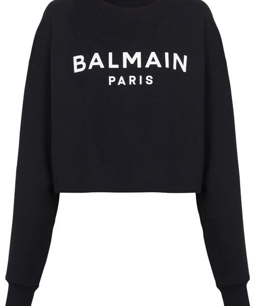 LOGO ORGANIC COTTON CROPPED SWEATSHIRT