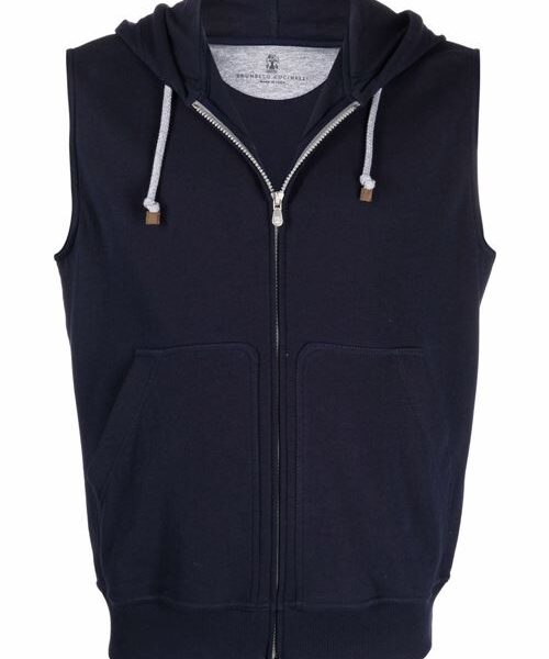 SLEEVELESS COTTON HOODIE