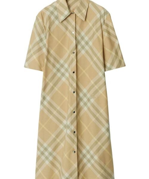 CHECK MOTIF COTTON SHIRT DRESS