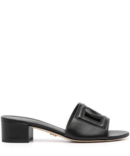 DG LOGO LEATHER SANDALS