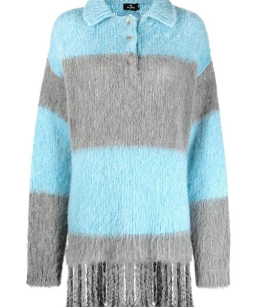 STRIPED WOOL BLEND POLO SHIRT