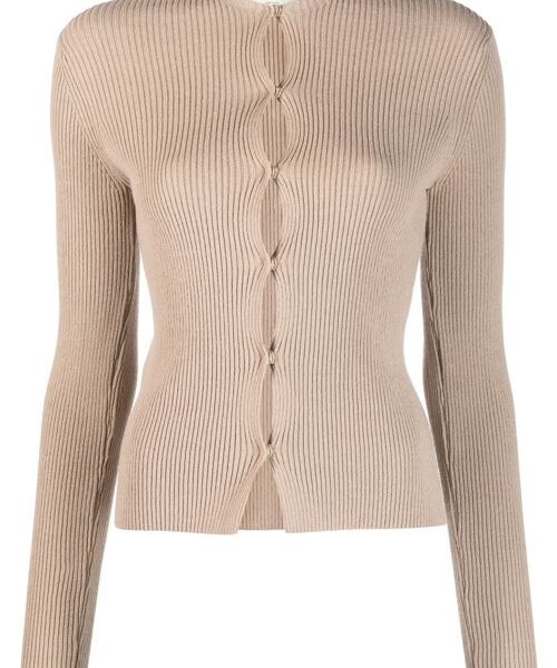 RIBBED COTTON CARDIGAN