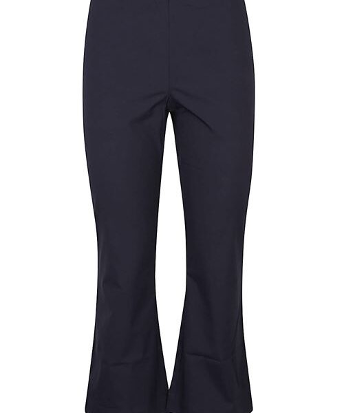 CROPPED FLARED COTTON BLEND TROUSERS
