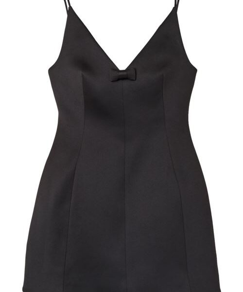 BOW SATIN MINI DRESS