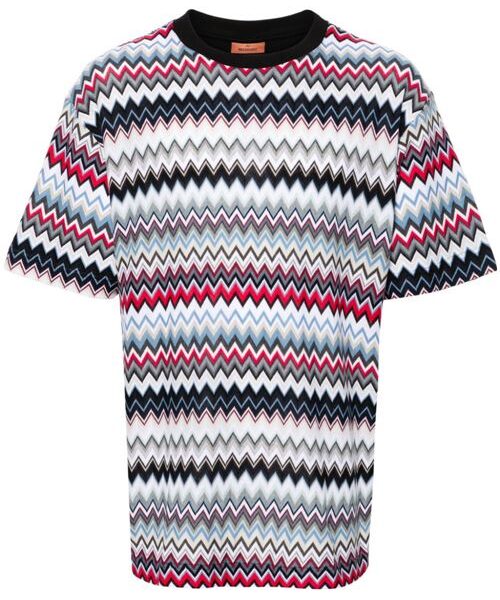 ZIGZAG PATTERN COTTON T-SHIRT