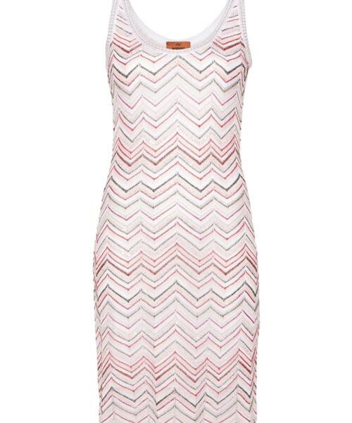 ZIGZAG PATTERN SLEEVELESS SHORT DRESS