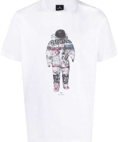 ASTRONAUT PRINT COTTON T-SHIRT