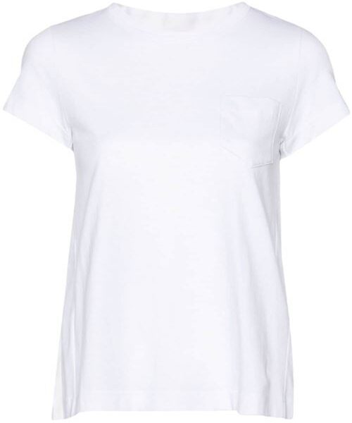 PLEATED BACK COTTON T-SHIRT