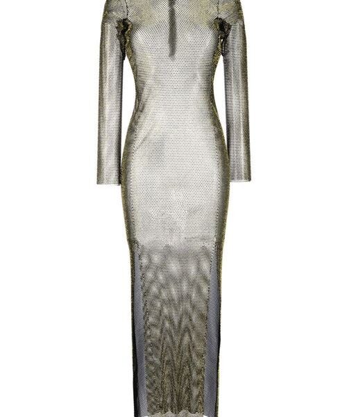 RHINESTONES EMBELLISHED LONG DRESS