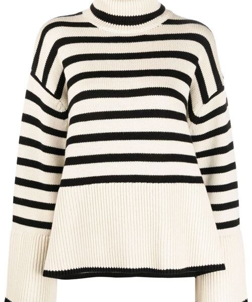 WOOL STRIPED TURTLE-NECK JUMPER